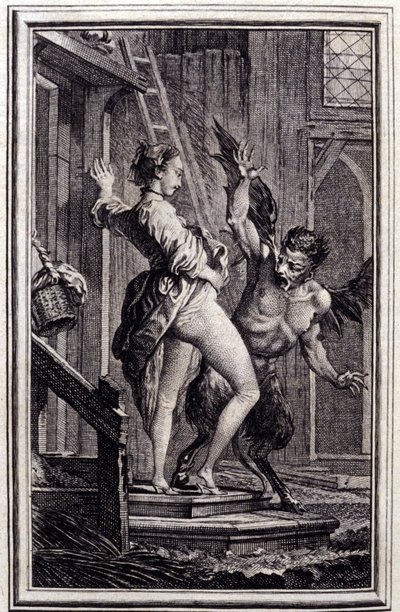 Le Diable de Papefiguière dans « Contes et nouvelles en vers » par Jean de La Fontaine. 1762. - Charles Eisen