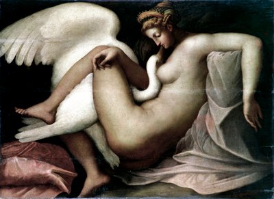 Léda et le cygne Peinture anonyme d