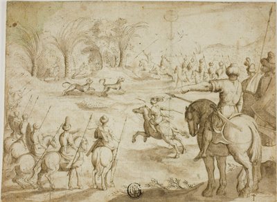 Chasse au léopard en Perse - Unknown artist