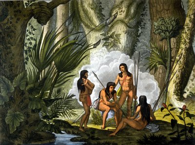 Les camacans, indiens du Brésil - dans « Le costume ancien et moderne » par Ferrario, éd. Milan - Unknown artist