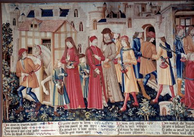 Vie de Saint Quentin : Miracle de Saint Quentin (Légende Dorée). Tapisserie de Saint Quentin (Fragment de gauche), vers 1480. Musée du Louvre, Paris - Unknown artist