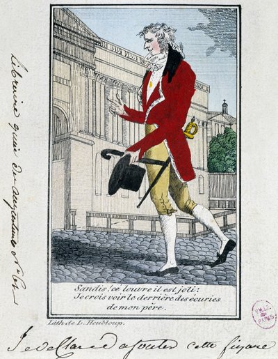 Louvre : critique esthétique du Louvre. Gravure du 18e siècle. - Unknown artist