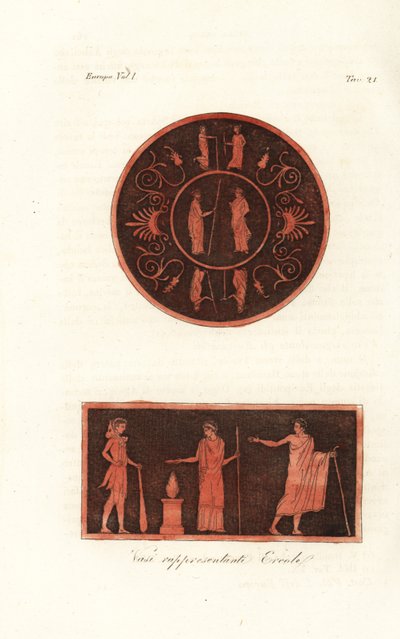 Lysandre et Agésilas II de Sparte (en haut) et Hercule en peau de lion avec une massue lors d