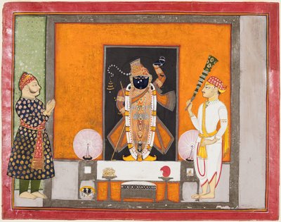 Maharao Ram Singh II de Kota (r. 1828-66) vénère Brij Nathji en tant que marié - Unknown artist