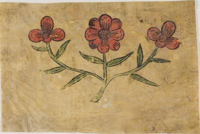 Manuscrit découpé avec des fleurs - Unknown artist