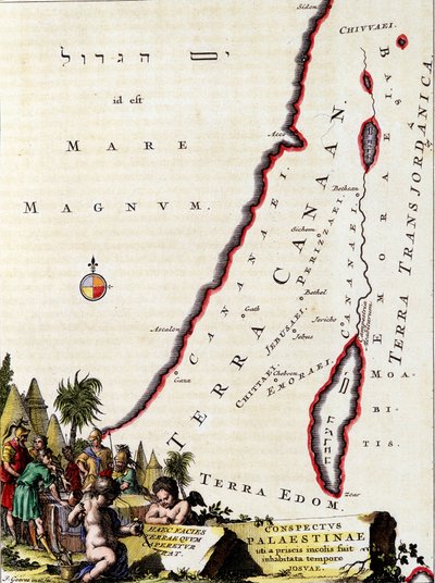 Carte de Canaan - dans "Palestina" par Hadriani Relandi - Unknown artist