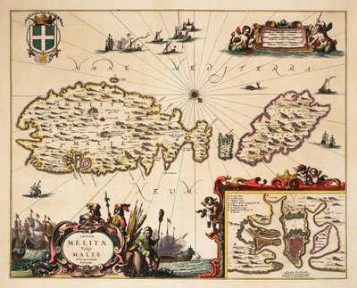 Carte de Malte et Gozo, vers 1650 - Unknown artist