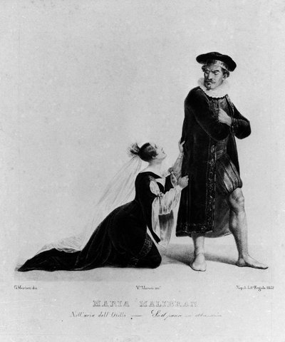 Maria Garcia dite la Malibran (1808-1836) chanteuse dans « Otello » de Giuseppe Verdi : « Padre se me abbandoni... » - Unknown artist