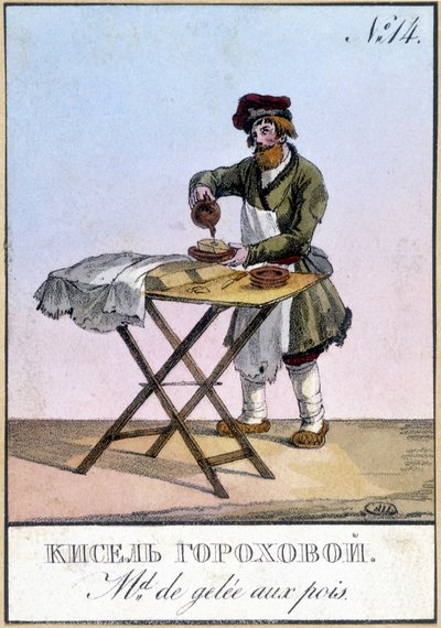 Marchand de confiture de pois en Russie au 19ème siècle - Unknown artist