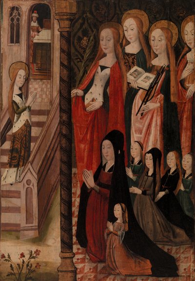Marie allant au temple, quatre saintes femmes, et une donatrice et ses filles - Unknown artist