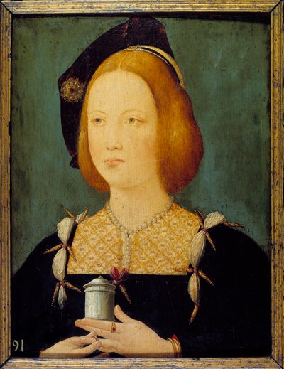 Portrait de Marie Tudor, reine de France. Peinture anonyme du 16e siècle. Paris, Arts Décoratifs - Unknown artist