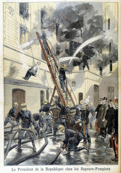 Rencontre du président de la République Félix Faure avec les pompiers lors d