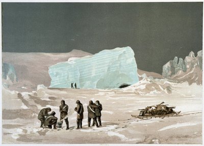Hommes et traîneau sur la glace - dans « Les rives de la mer polaire, récit d