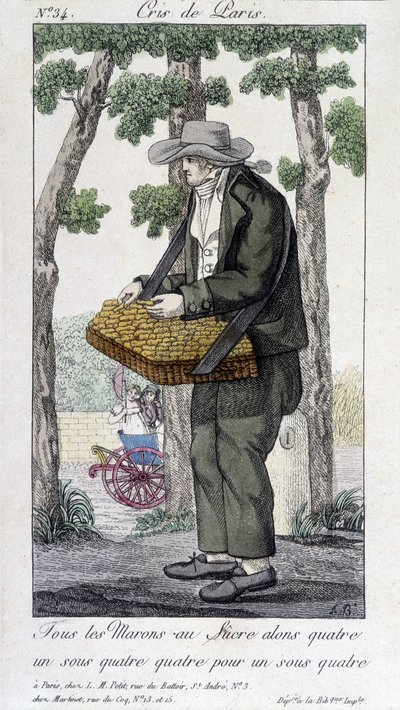 Marchand de marrons glacés - dans Cris de Paris, début 19e siècle - Unknown artist