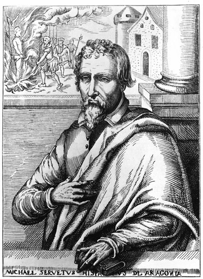 Michel Servet (Michel de Villanueva) (1511-1553), médecin et théologien espagnol. Gravure - Unknown artist