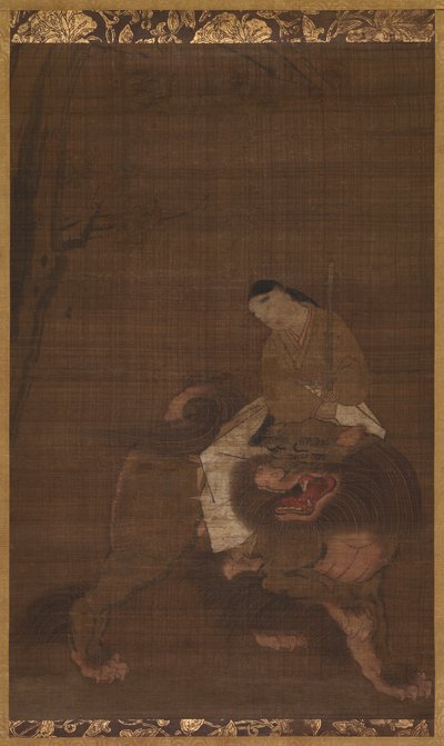 Monju enfant chevauchant un lion - Unknown artist