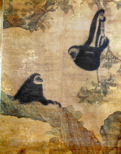 Rouleau suspendu aux singes, broderie en soie. Dynastie Song, Chine - Unknown artist