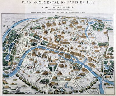 Plan monumental de Paris en 1882 - Unknown artist