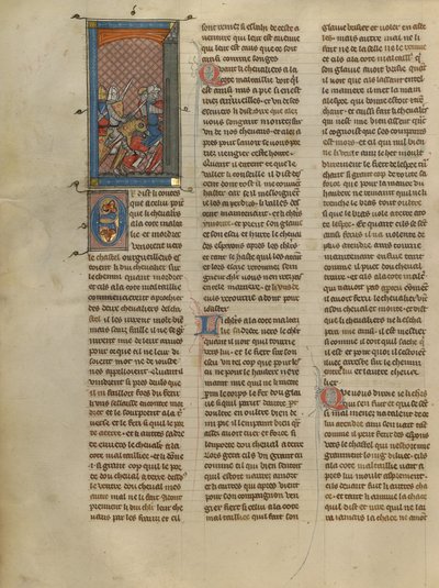Mordret and Knight à la cote mal taillée Pursuing Two Knights - Unknown artist