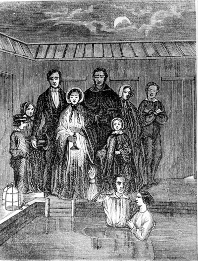 Baptême mormon. Gravure du 19ème siècle. - Unknown artist