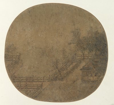 Terrasse de montagne et pavillon - Unknown artist