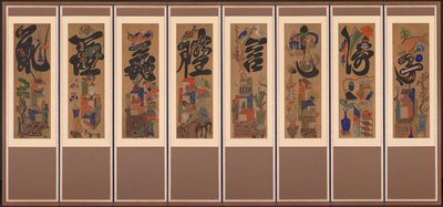 Écran Munja-Chaekgeori (Écran de livres de caractères) - Unknown artist