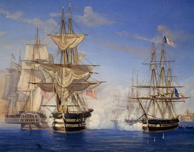 Bataille navale entre Français et Britanniques - Unknown artist