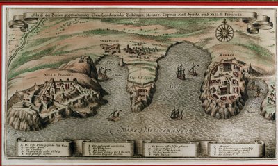 Nice, Villefranche et Monaco au XVIIe siècle (découpe géographique) - Unknown artist