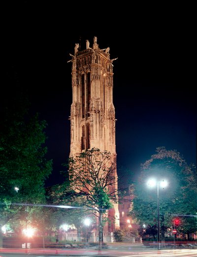 Vue nocturne de la tour Saint-Jacques à Paris - Unknown artist