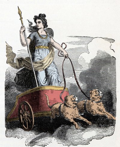 Mythologie nordique : Frigga - Mythologie nordique : la déesse Freyja dans son char tiré par des chats - Unknown artist