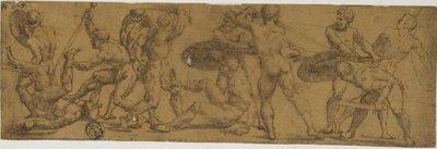 Guerriers nus combattant - Unknown artist