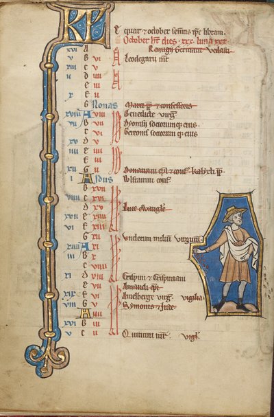 Page du calendrier d