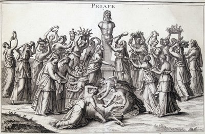 Offrandes faites par des femmes au dieu Priape (Priapos), le dieu asiatique de la fécondité, venu en Grèce. Lieu de culte de Lampsaque - Unknown artist