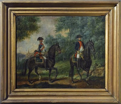 Officier et soldat du régiment Mestre de Camps en 1790, fin XVIIIe siècle - Unknown artist