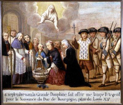 Le 8 septembre 1682, le grand dauphin offrit une lampe en argent pour la naissance du duc de Bourgogne - Unknown artist