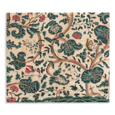 Un des deux panneaux de broderie crewel - Unknown artist