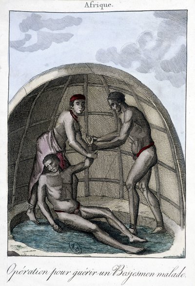 Opération pour soigner un Bojesmen - gravure - Unknown artist