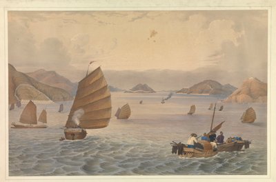 Opérations dans le fleuve Canton. Forts et batteries de Bocca Tigris ou Premier Passage du fleuve Canton; H.M. Steam Ship, Vulture capitaine Macdougall passant les batteries, avec le 18ème Royal Irish à bord - Unknown artist
