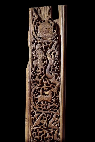 Art oriental : panneau de bois sculpté. 13e siècle. Détail. Paris, Musée du Louvre - Unknown artist