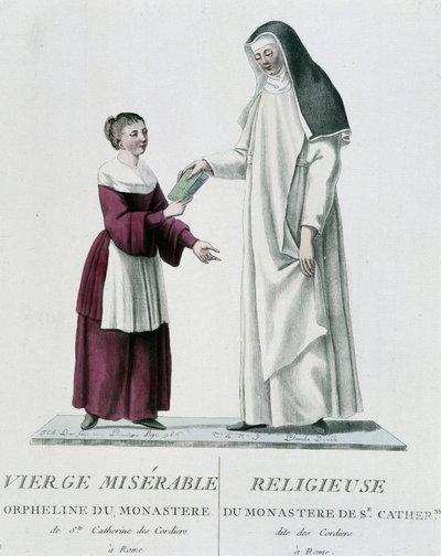 Orpheline et vierge religieuse misérable du monastère de Sainte-Catherine des Cordiers à Rome - Unknown artist