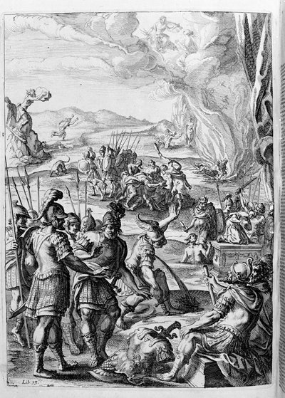 Ovide (Ovidius) - illustration pour le livre 15 - (P. Ovidii Nasonis Metamorphose libri XV um notis TH. Farnabii.) note par Thomas Farnaby (Farnabia) (1575-1647) - Unknown artist