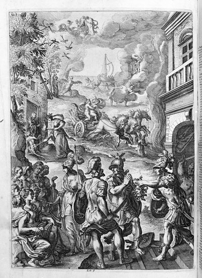 Ovide (Ovidius) - illustration pour le livre 15 - (P. Ovidii Nasonis Metamorphose libri XV um notis TH. Farnabii.) note par Thomas Farnaby (Farnabia) (1575-1647) - Unknown artist