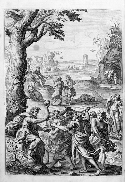 Ovide (Ovidius) - illustration pour le livre 15 - (P. Ovidii Nasonis Metamorphose libri XV avec des notes de TH. Farnabii.) note de Thomas Farnaby (Farnabia) (1575-1647) - Unknown artist