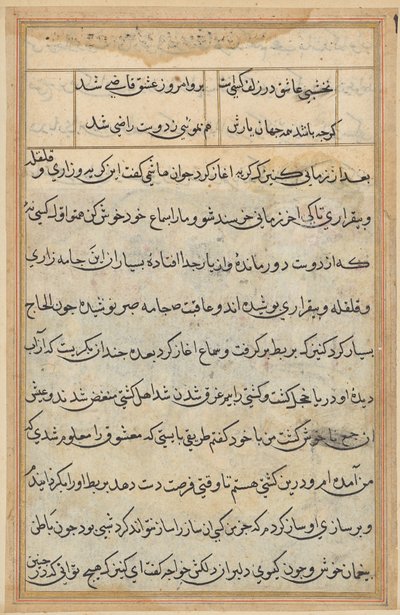 Page des Contes du Perroquet (Tuti-nama) : page de texte - Unknown artist