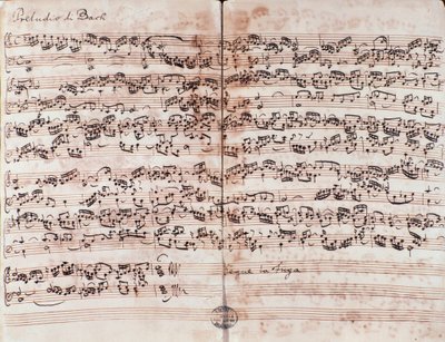 Page de Prélude en C dans Le Clavier bien tempéré par Johann Sebastian Bach - Unknown artist
