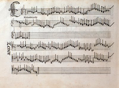 Page de partition musicale de Harmonice Musices Odhecaton par Ottaviano Petrucci (1501) - Unknown artist
