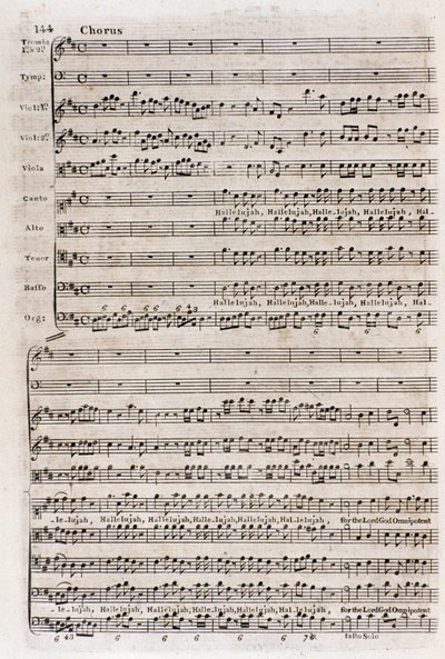 Page de la partition du chœur « Hallelujah » dans 