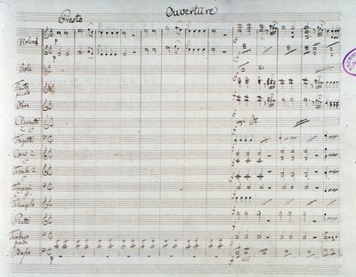 Page de la partition pour Die Entführung aus dem Serail, opéra de Mozart, version Lichtenthal (1838) - Unknown artist