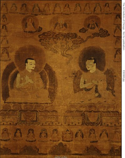 Bannière peinte (Thangka) des enseignants de la lignée Sakyapa - Unknown artist