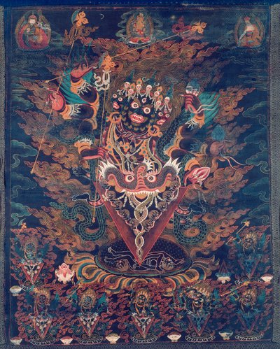 Bannière peinte (Thangka) avec Guru Dragpur, une forme courroucée de Padmasambhava - Unknown artist
